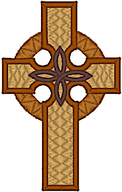 Patterned Celtic Cross Embroidery Design