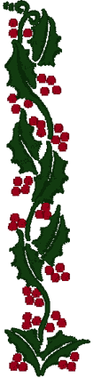 Holly Vertical Border Embroidery Design