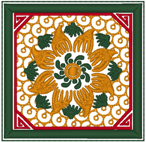 Art Nouveau Framed Floral #2 Embroidery Design