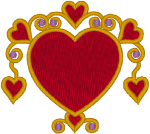 7 Hearts Embroidery Design
