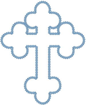 Budded Cross Outline #5 Embroidery Design