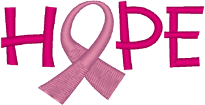Hope Support Ribbon Embroidery Design