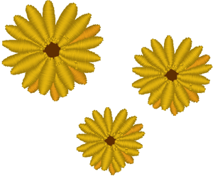 3 Little Daisies Embroidery Design