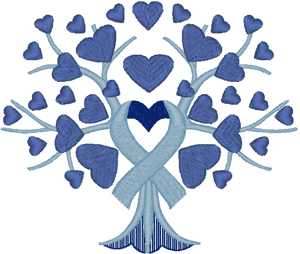 Awareness Ribbon Tree Embroidery Design