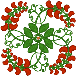 Art Nouveau Vine Embroidery Design