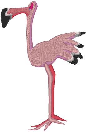 Pink Flamingo Embroidery Design