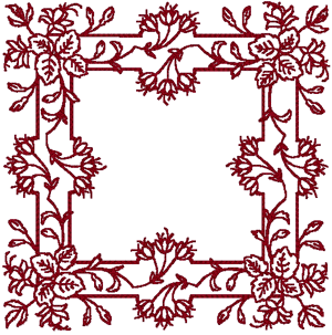 Redwork Fuchsia Table Center Embroidery Design