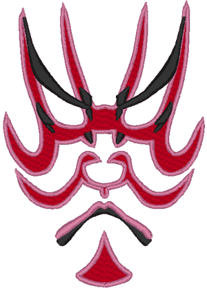 Japanese Theater Mask #2 Embroidery Design