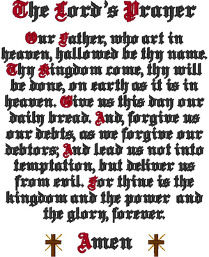 The Presbyterian Lord's Prayer Embroidery Design