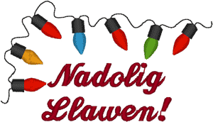 Merry Christmas in Welsh Embroidery Design