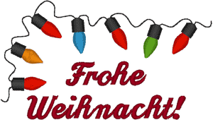 Merry Christmas in German Embroidery Design