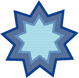 Baha'i Symbol: 9 Pointed Star #2 Embroidery Design