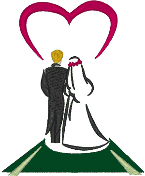Bride & Groom Embroidery Design