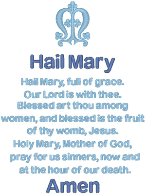 The Hail Mary Embroidery Design