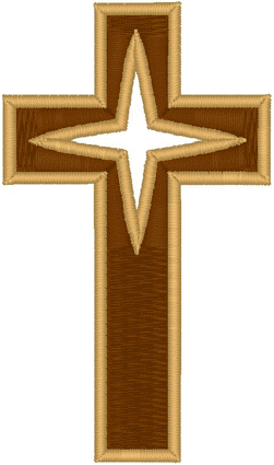 Cross with Bethlehem Star Embroidery Design