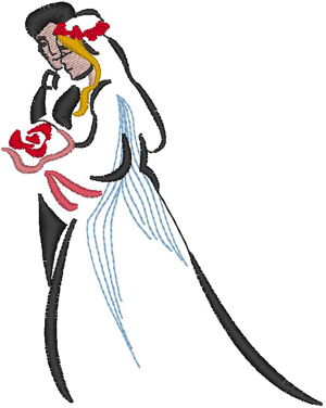 Bride & Groom 2 Embroidery Design