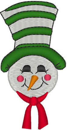 Snowman with Big Hat Embroidery Design
