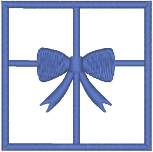 Box Gift with Bow Embroidery Design