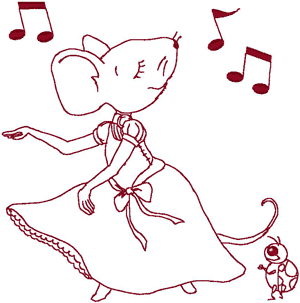 Redwork Dancing Milli Belle Embroidery Design