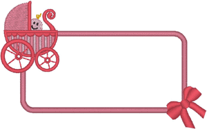 Baby Girl Carriage Frame Embroidery Design