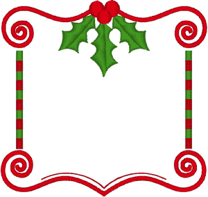 Holly Frame Embroidery Design