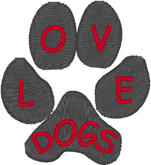 Love Dogs Embroidery Design