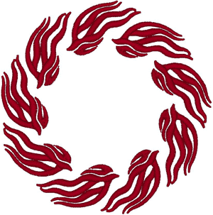 Flaming Wreath #2 Embroidery Design