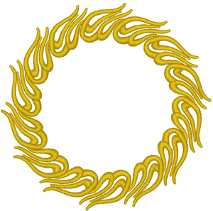 Flaming Wreath #3 Embroidery Design