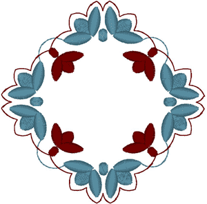 Leaflet Frame Embroidery Design