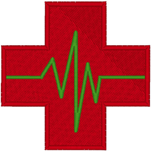 Heartbeat Cross Embroidery Design