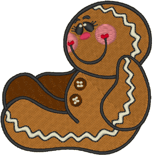 Gingerbread Boy #2 Embroidery Design