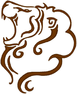 Roaring Lion Embroidery Design