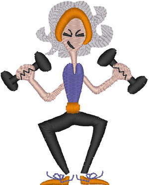 Workout Girl Embroidery Design