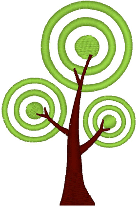 Circle Tree Embroidery Design