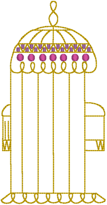 Victorian Birdcage Embroidery Design