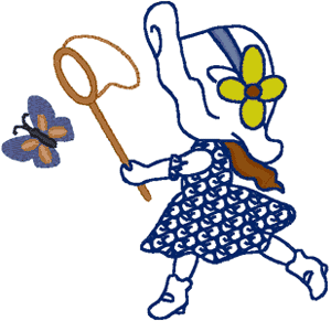 Little Girls of Summer #6 Embroidery Design