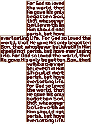 John 3:16 Cross #2 Embroidery Design