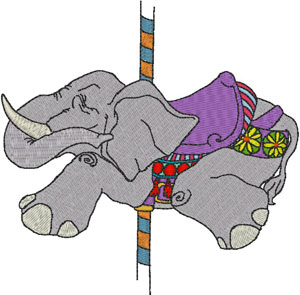 Carousel Elephant Embroidery Design