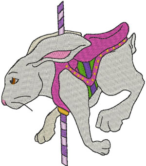 Carousel Rabbit Embroidery Design
