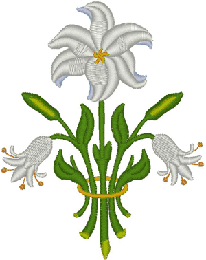 St. Clement's Altar Guild Vestment Lily Embroidery Design