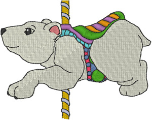 Carousel Polar Bear Embroidery Design