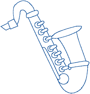 Redwork Saxophone Embroidery Design