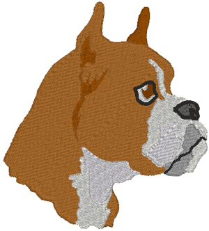 Boxer in Profile Embroidery Design