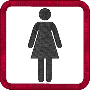 Ladies' Room Symbol Embroidery Design