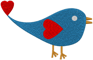Blue Lovebird Embroidery Design