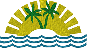Tropical Sun Embroidery Design