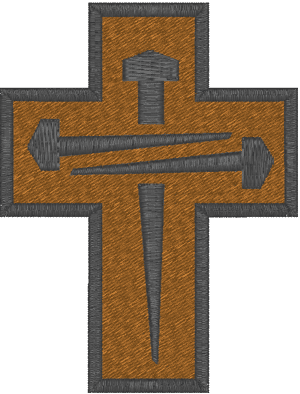 3 Nail Cross Embroidery Design