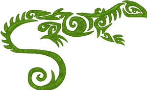 Tribal Gecko #1 Embroidery Design