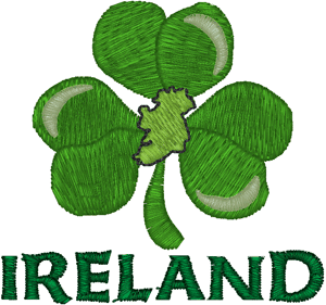 Ireland Shamrock Embroidery Design