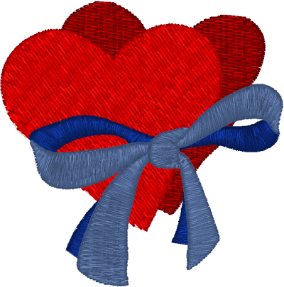 Ribbon and Hearts Embroidery Design